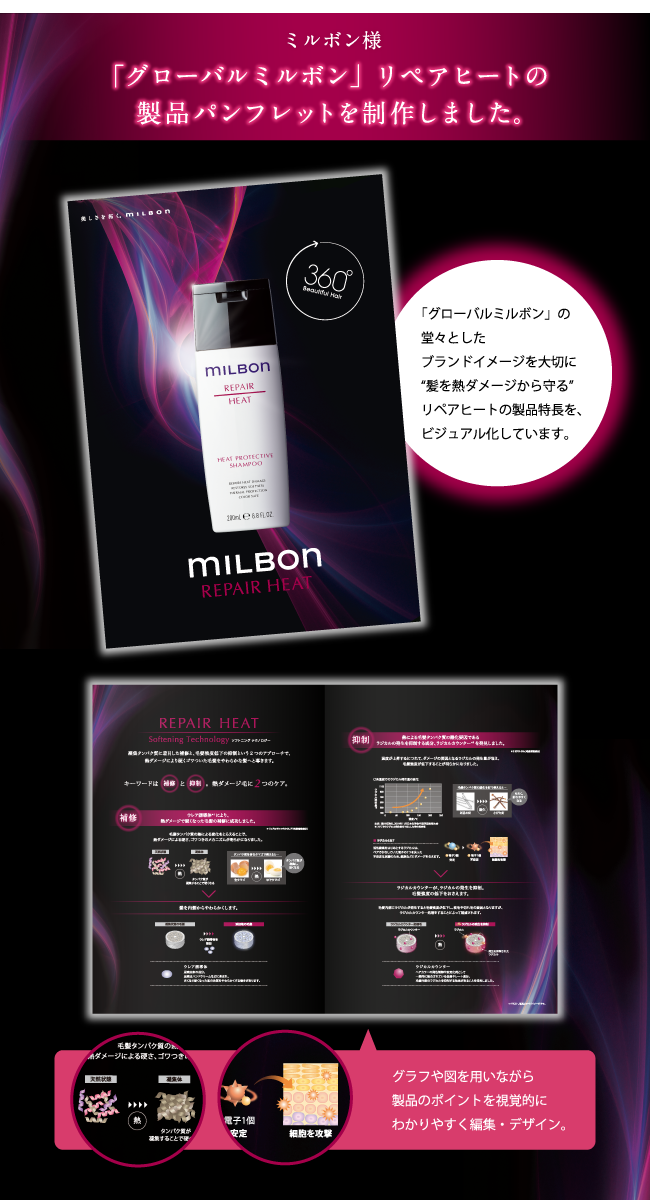 美容室専売品メーカーの新製品パンフレットを制作！