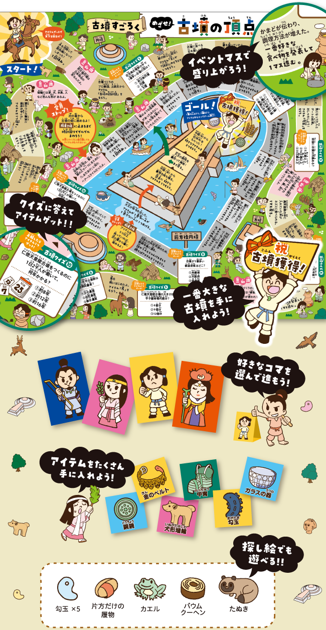 古墳時代の歴史をたどって遊びながら学べるすごろくが完成！
